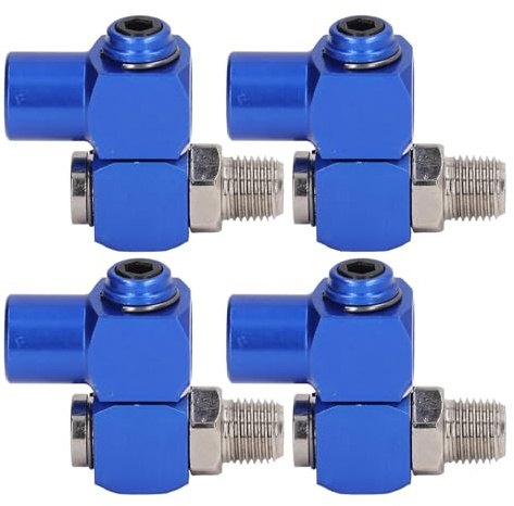 Connecteur de tuyau d'air Kuuleyn, adaptateur d'outil pneumatique, 4pcs 1 4in NPT pivotant le tuyau de raccord d'air pivotant Adaptateur d'outil pneumatique rotatif 360 ° 150psi