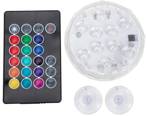 Kisangel Luz Led Sumergible Para Piscina Control Remoto Rgb, Ip68, Iluminación Subacuática Multicolor Para Decoración Acuática, Luces De Estanque Ajustables, Efecto Ambiental