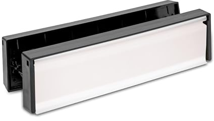 Home Secure™ 12 UPVC Door Letterbox Telescopic Sleeved Letterplate Draught Proof Postal Letterbox (White, 20mm-40mm)