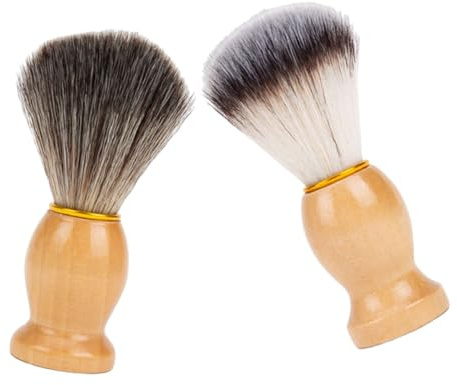 COLLBATH 2 Stück Teiliges Herren Rasierpinsel Nylon Schaumstoffbürste Vielseitig für Manuelle Rasur Gesichtsreinigung und Salon Weichfaserige Bürste für Gründliche Pflege und Einfache