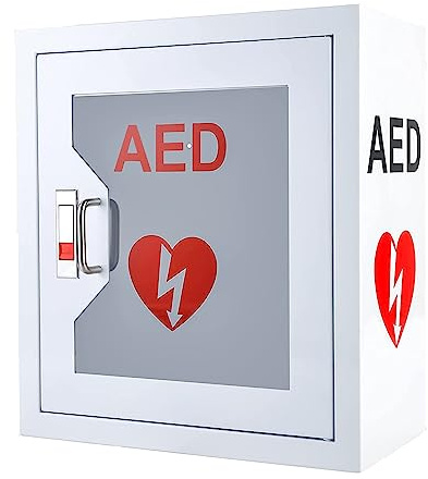 AED Defibrillator Wandhalterung Aufbewahrungsbox mit Schnappverschluss, Metall-Stahlplatte für Notfälle zu Hause, im Büro und an öffentlichen Orten