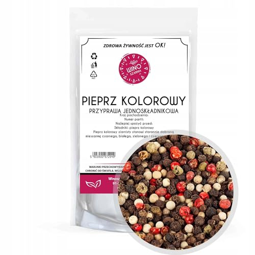 Winoszarnia Bunter Pfeffer (Vierfarben-Mischung) 50g - PREMIUM Qualität | Ganzes Korn | Aromatisch & Dekrativ | Ideal für die Pfeffermühle