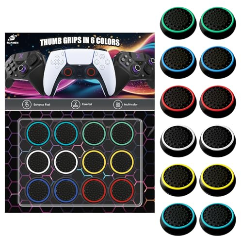 Thumb Grips Joystick Caps for PS4/PS5/XBOX Controller, Silicone Joystick Caps Ps5 Controller Grip with Anti-Stickiness, Anti-Slip, Anti-Fingerprint(12 pcs)