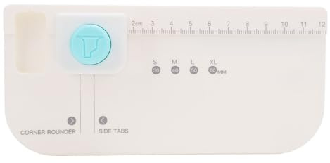 Marhynchus Tabla Perforadora con Pestañas, 4 Tamaños, Etiquetas de 30 Mm, 40 Mm, 50 Mm y 60 Mm con Base Antideslizante y Recolector de Papel para Organizar Tarjetas de Diario de álbumes