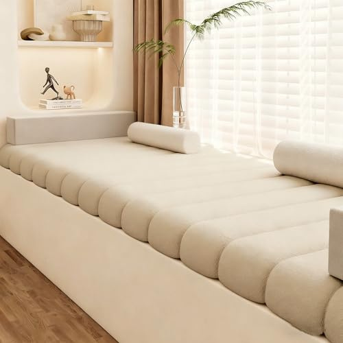 Sitzkissen Bank, Bankauflage Teddy-Fleece Bankkissen 120x40 100x40 80x40 160x40 40x40 Sitzpolster/Sitzauflage Bank, Sitzbank Polster fur Kissenauflage KüChenbank Gardenbank Essbank,No02,160x45x4cm