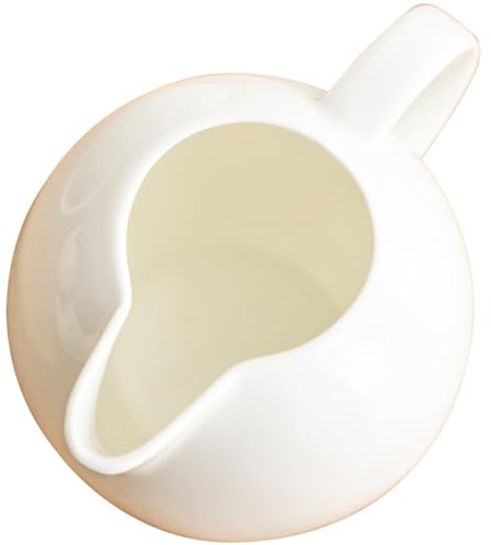 BESPORTBLE Pichet à Crème en Céramique 300 Ml Poignée Petit Pot à Lait Design Blanc Crémier Pratique pour Café et Thé Accessoires Maison et Restaurant