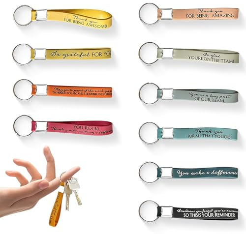 BDEPSTR Portachiavi Personalizzato,10 Pezzi Portachiavi Motivazionale,Braccialetti in Silicone Oggetti Positivi Gadget Festa,per Borsa da Viaggio, Zaini, Moto