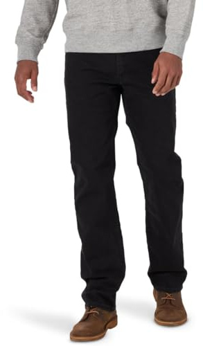 Wrangler Authentics Men's Regular Fit Comfort Flex Waist Jean, Black, 50W x 30L
