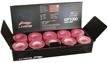 LI-NING Badminton Overgrip Griffband Glue Box 10 Stück pink