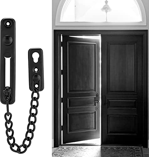 Serratura di sicurezza in acciaio inossidabile Catena di sicurezza Serratura antifurto Chiusura a scatto con chiavistello a catena con viti per porte e sicurezza domestica(01)