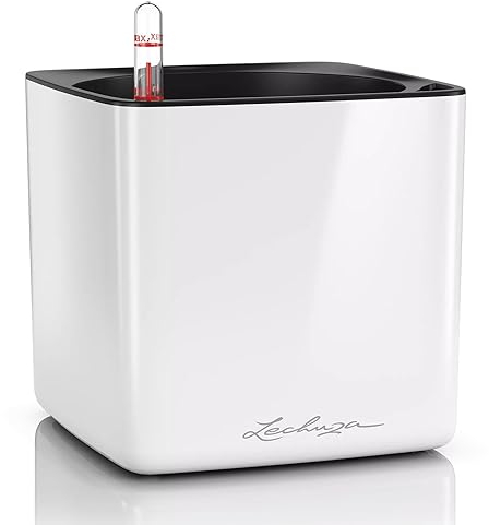 LECHUZA CUBE Glossy 16 bianco lucido 13520