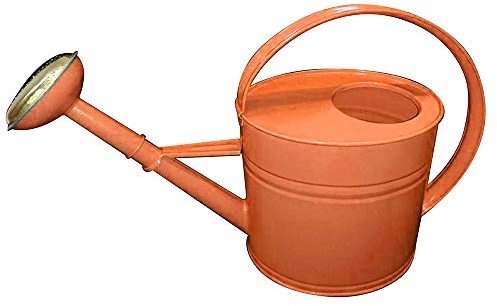 Guillouard Arrosoir 4L – Acier galvanisé Peint Corail – Pomme métal démontable avec Grille Laiton – Grande Anse Ergonomique – Robuste, décoratif et Durable – pour arrosage Jardin et Plantes - 020343