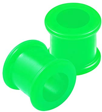 KJM Fashion 2 Stk Silikon Green 10 mm 00 Gauge Fleischtunnel double flared Tunnel Ohrringe Flesh Plugs Dehnen ohrloch Earplugs Piercing Schmuck 2628