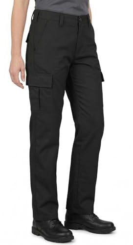 Lee Cooper Damen Arbeitshose Cargo – Robuste Workwear Hose mit Mehreren Taschen, Easy Care Arbeits Hose Regular Fit mit Reißverschluss Schwarz, 36 EU - 30L