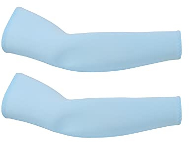 YSLJW Mangas Brazo, Enfriamiento De Protección Manga Protectora Solar para Mujer Hombre Manguitos Ciclismo (38x12.5cm,Azul Claro)