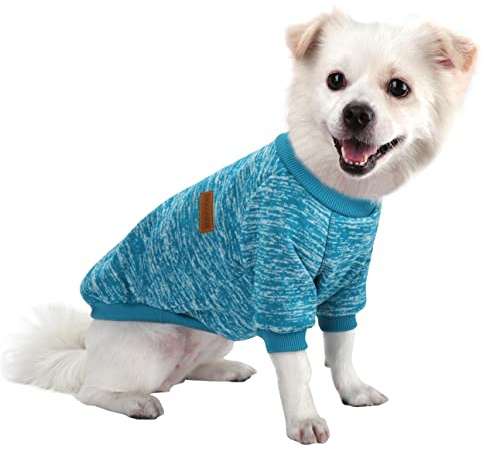 HuaLiSiJi Hundepullover Kleine Hunde Chihuahua Pullover Hunde Hoodie Hunde Strickpullover, Elastizität Warm und Leicht, Mit Einer Weichen Textur, Leicht zu Tragen (Blau, S)