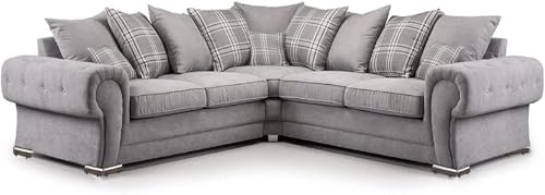 Verona | 3 Seater 2 Seater Corner Sofa | Grey Fabric | Warranty Included