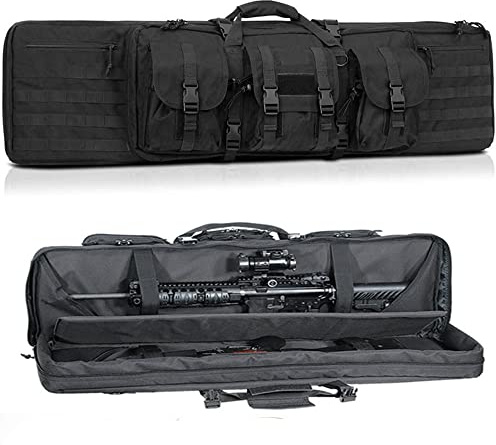 XVBVS Fucile Borsa, Custodia per Fucile Ad Aria Compressa, Sport Fodero per Fucile da Caccia, Zaino Portaoggetti per Pistole e Caricatori, Custodia per Il Trasporto di Armi-Black|| 118cm