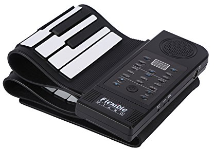 Tragbar Klaviertastatur,61 Weiches Silikon Tasten Lujex Roll-Up-Piano Roll-Up-Elektronik-Keyboard Zusammenklappbare Musik-Tastatur Flexibles Elektronisches Piano Keyboard