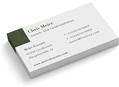 Visitenkarten personalisiert | Garten- und Landschaftsbau # 2 | 1-seitig | Querformat | Menge + Papier zur Auswahl | selbst gestalten | hochwertig | 350 g Qualitätsdruck | Gala Bau (1000 Stück)