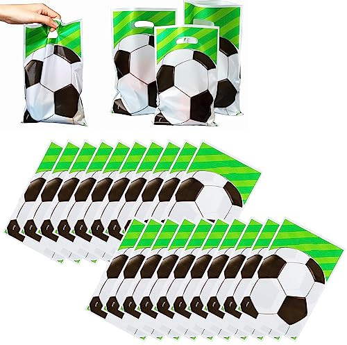 Fußball Geschenktüten,Süßigkeiten Tütchen Geburtstag Tüten zum Mitgebsel Tüten Bunte Geschenktüten zum Verpacken von Geschenken, für Kinder Mädchen Jungen Fußball Geburtstag Deko,Set von 20