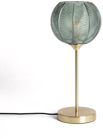 LEDKIA Tischlampe Metall und Glas Klimt Grün | Klassisches und elegantes Design, Metall und Glas, kompatibel mit E27-LED-Glühbirne, ideal für den Innenbereich