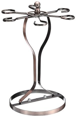sourcing map Countertop Wine Glass Holder, Freestanding Wine Glass Rack with 6 Hooks, Metal Stemware Holder Stand for Bar, Kitchen Home Storage (Bronze 235x335mm)