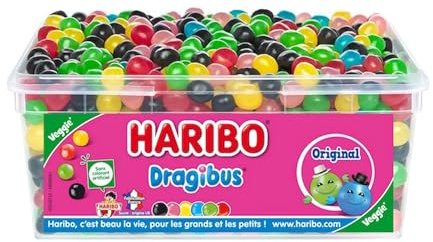 HARIBO - Dragibus - Bonbons Sans Colorants Artificiels & Sans Gélatine - Sachet Vrac 1,1 kg
