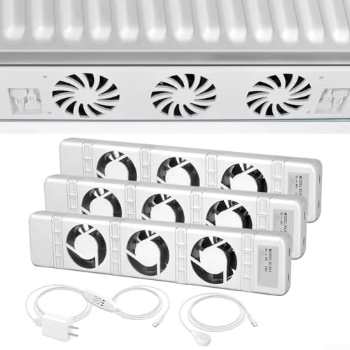 SPORTARC Smart Heizkörper Lüfter Air Boost-Kühlerventilator, Energiesparender Kühlerventilator, Schnelle Und Gleichmäßige Wärmeverteilung, Einfach Zu Installierender Kühlerventilator(Trio Set)