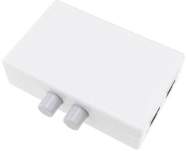 ECSiNG Commutateur Réseau RJ45 2 en 1 Sortie 2 Ports RJ45 Ethernet Bouton Poussoir Réseau Mini Boîtier de Commutation en Métal Remplacement Compatible avec MT-RJ45-2M