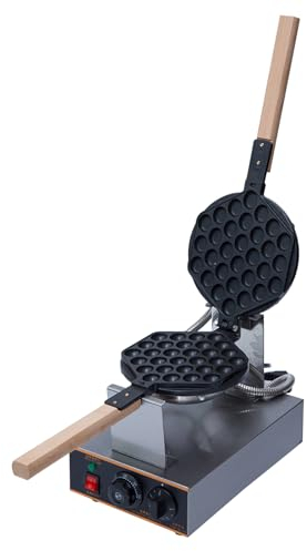 DFANCE Bubble Waffle Maker de Estilo de Hong Kong 1400W,Placa de Horneado Intercambiable y Antiadherente,Ajuste de Temperatura 0-250℃ para Negocios De Hosteleria