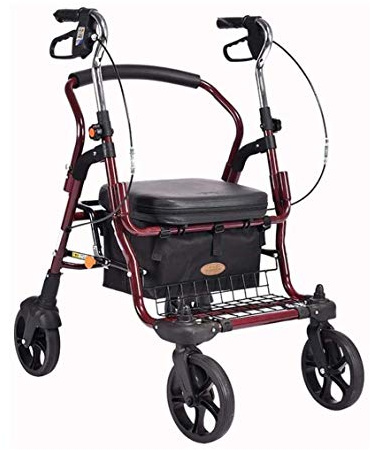 Rollator Walker Mobilitätshilfen mit 4 Rädern und großem Sitz für Senioren, 8-Zoll-Räder, Korb und Bremsen Interessant