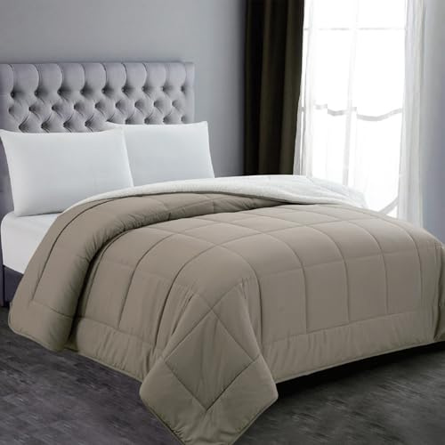 DALINA Edredón Invierno 240x260 cm - Nórdico Borreguito Reversible (Franela/Sherpa) Suave con Funda de Almohada - Colcha Cálida para Cama, Manta Nórdica, Frazada - Microfibra de Poliéster