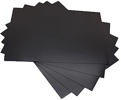 SOLUSTRE Magnetic Rubber Sheet A4 0.8mm Backing Glue Diy Magnetic Materials 5 Sheets Pack for Crafting School Projects and Model Display