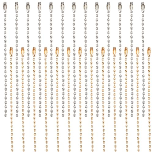 SOFPLATE 1 Box 200Pcs 4 Inch Ball Chain Keychain Bulk Ball Bead Key Chains Tag Key Rings Adjustable Metal Ball Chains with Connectors Clasp for Jewellery Making Chains Supplies DIY Keychains Crafts