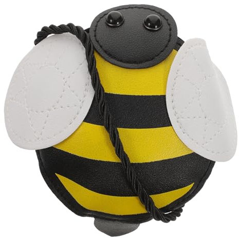 WRITWAA Junge Mädchen Mini Crossbody Tasche Biene Cartoon Münztasche Pu Material Zipper Mädchen Schultertasche Geschenk Für Kleinkinder Und Junge