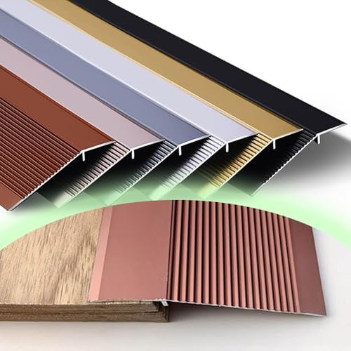HAEKEBC 10cm Breite Türschwellenrampe, Ausgleichsprofil Aus Aluminium, Höhe Zwischen 1-4.5cm Übergangsprofil Für Laminat Fliesen Vinylböden(Rose Gold,120cm/48in)