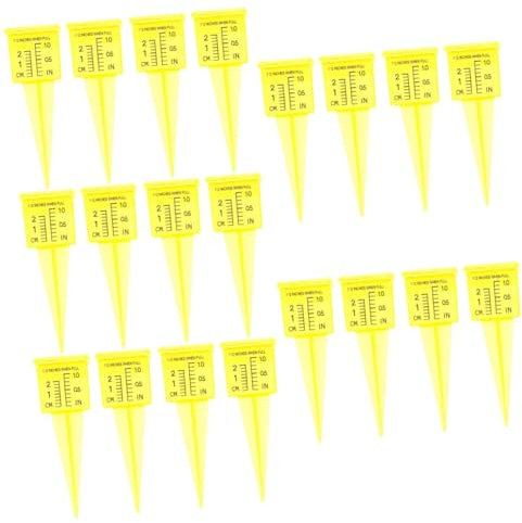 Milisten 5 Ensembles Jauge D'arrosage Pluviomètre Jardinage Eau De Pluie Mesure des Précipitations Plantes Outil Z Tasse À Mesurer en Plastique Appareil Pluviométrique Yellow 4 Pièces * 5