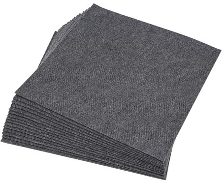 Lot de 15 dalles de moquette autocollantes et résistantes - 60 x 60 cm - Convient pour bureau, immeuble de bureaux, tapis de salon
