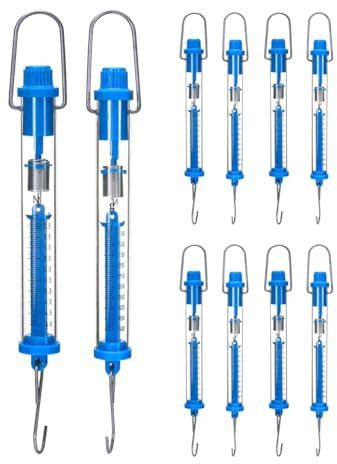 JNJOOD Federwaage, 10er-Pack 5N Transparente Federwaage mit Hängendem Rohr, Federwaage