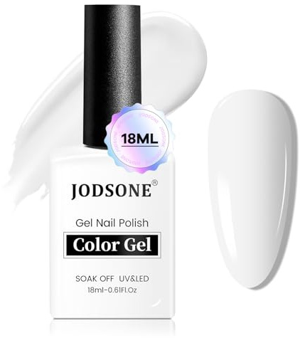 JODSONE Smalto gel bianco 18 ml Smalto bianco Soak Off Lampada UV per manicure artistiche Salone di bellezza Fai da te a casa