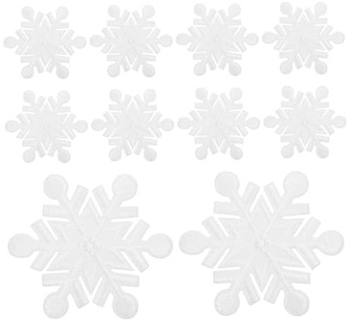 SHINEOFI 20 Stück Weihnachtliche Schneeflocken Aufnäher Zum Aufbügeln Bestickte Aufnäher Applikationen Für Kleidung Winterferiendekorationen Für Jacken Hosen Und Hüte