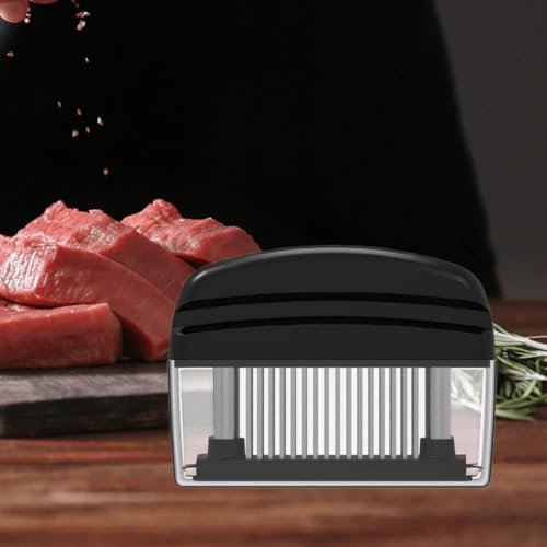 CUEMOON Meat tenderiser with ultra-sharp blades, steaker meat tenderiser made of stainless steel, meat tenderiser for tenderising beef/chicken/pork/veal/stea, dishwasher safe