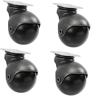 Zerodeko 4pcs Movable Casters Ball Caster Wheels Swivel Plate Furniture Wheel Antique Table Chair for Furniture