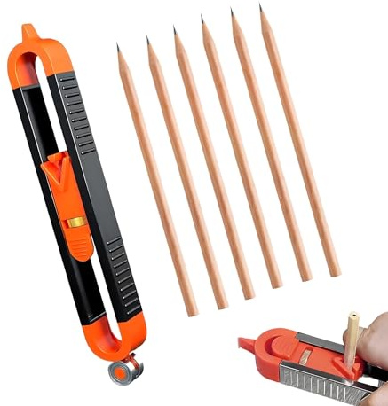 7 Piece Scribe Tool Kit, Durable Metal Scribing Tool and Wooden Marking Set for Woodworking Carpentry DIY Projects Multi-Size Precision Tools for Accurate Layouts Engraving Crafts