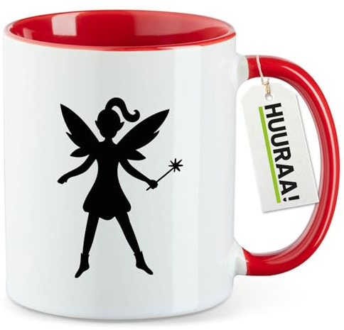 Huuraa Mug Fairy Gift Teacup Red 330ml Fairy Present