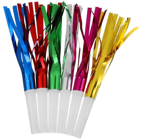 POPETPOP 8 paquetes Silbatos de Fiesta Plásticos Coloridos Bocinas de Ruido para Cumpleaños y Navidad Portátiles y Resistentes Divertidos para Adultos