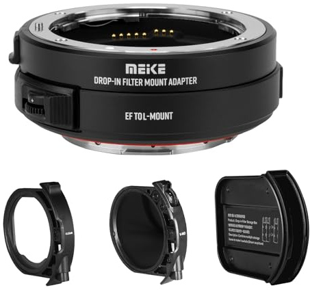 Meike EFTL-C VND Metal AF Mount Lens Adapter with Drop-in Variable ND and UV Filters Converter for Canon EF/EF-S Lenses to Panasonic Lumix Sigma L Mirrorless Cameras S1 S1R S9 S1H FP SL