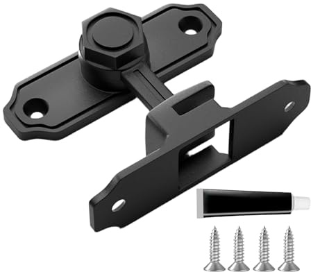 Cierre de puerta corredera – cerradura de seguridad pesada, tornillo de gancho de seguridad | Gate Locking – Hardware de bloqueo de trineo de garaje con adhesivo de tornillo para granero, cobertizo