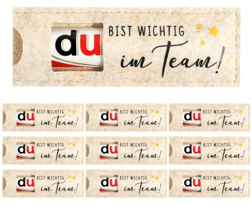 YUVKIN 10pcs Motivationsgeschenke - Duplo Schokoriegel Geschenkbox - Hülle Filz Geschenk Verpackung - Viel Glück - Kleine Geschenke für Prüfung Abschluss (Ohne Schokolade)